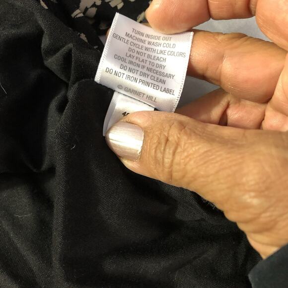 Garnet Hill Cheetah Print Wrap Dress Size Large Black Long Flowy Layered V-Neck - Picture 11 of 15